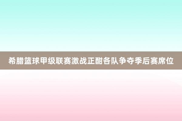 希腊篮球甲级联赛激战正酣各队争夺季后赛席位